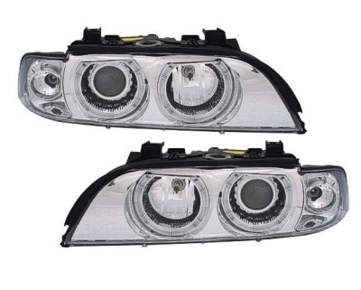 СВЕТЛИНИ Кристални фарове  Angel Eyes BMW E39  (1995-2000) - хром