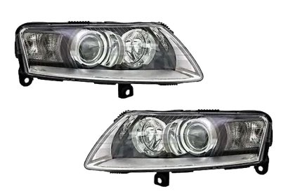 СВЕТЛИНИ Кристални фарове  Angel Eyes AUDI A6 (2004-2007) - черни