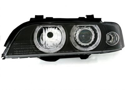 СВЕТЛИНИ Кристални фарове  Angel Eyes BMW E39  (1995-2000) - черни