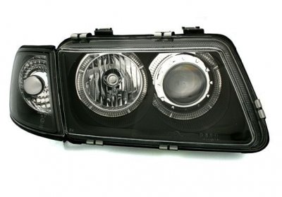 СВЕТЛИНИ Кристални фарове  Angel Eyes AUDI A3 (1996-2000) - черни