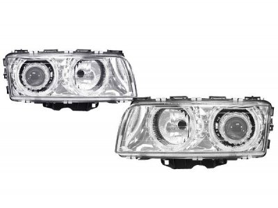 СВЕТЛИНИ Кристални фарове  Angel Eyes BMW E38  (1994-1998) - хром