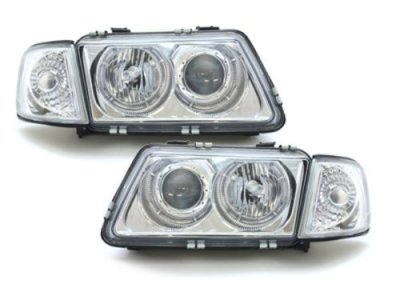 СВЕТЛИНИ Кристални фарове  Angel Eyes AUDI A3 (96-00) - хром