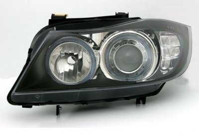 СВЕТЛИНИ Кристални фарове  Angel Eyes BMW E90  (2005-2009) - черни
