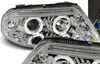СВЕТЛИНИ Кристални фарове  Angel Eyes VW PASSAT  B5.5 (01-05)  - хром
