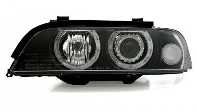 СВЕТЛИНИ Кристални фарове  Angel Eyes BMW E39  (1995-2000) - черни