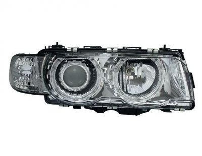 СВЕТЛИНИ Кристални фарове  Angel Eyes BMW E38  (1998-2001) - хром