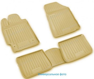 СТЕЛКИ ЗА КОЛА 3D Гумени стелки за Audi A8 (2002-2009) long base, бежови 4pcs.
