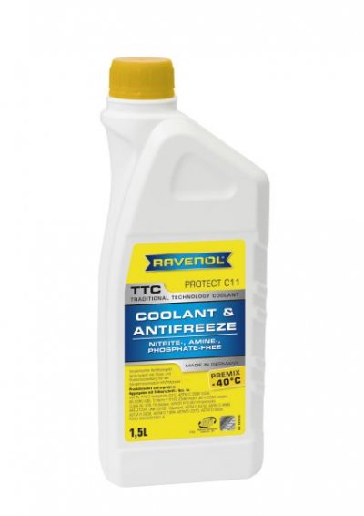 Течности RAVENOL TTC Антифриз готов G11 Жълт -40 °C 1.5L