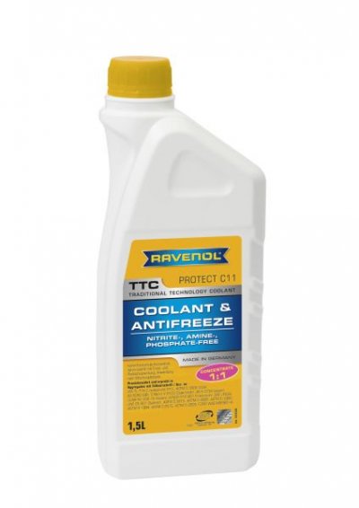 Течности RAVENOL TTC Антифриз концентрат G11 Жълт -37 °C 1.5L